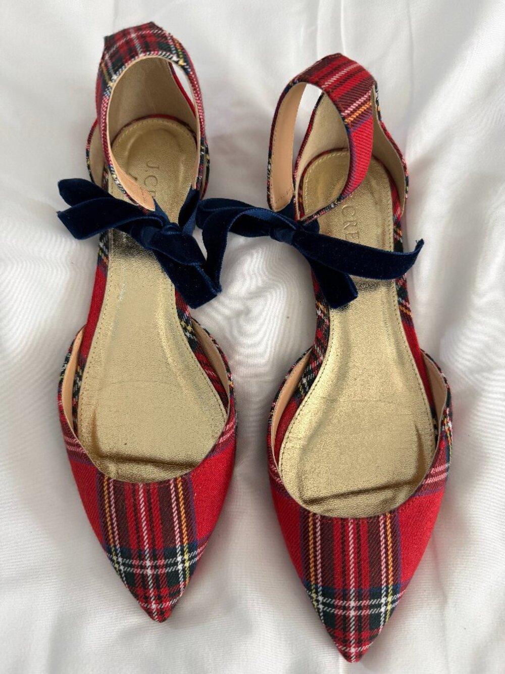 J Crew Tartan Flats Size 7